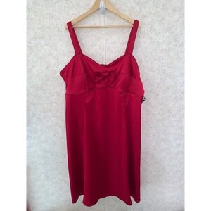NWT R&K Originals Red Satin Bow Cocktail‎ Dress Women Size 24